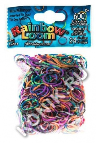 Резиночки для плетения браслетов RAINBOW LOOM, радужный микс фото 4