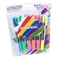 Набор гелевых карандашей для рисования Bondibon 6 цветов, CRD, арт. ВВ2237