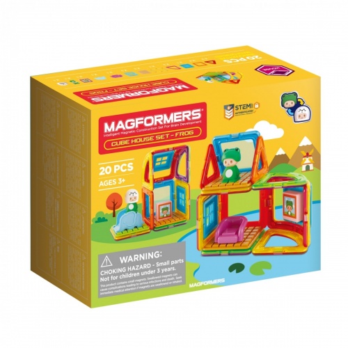 Магнитный конструктор MAGFORMERS 705019 Cube House Frog 20 дет. фото 2