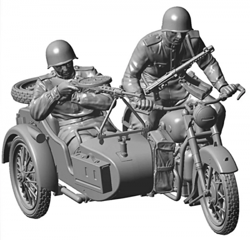 3639 Советский мотоцикл М-72 с коляской фото 8