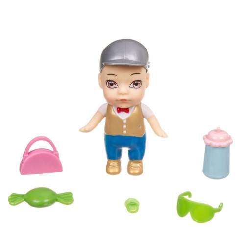 Набор игровой Bondibon куколка OLY в кепке/в шляпе и аксессуарами в банке, ВОХ 6,3х11х6,3 см, мальчи, арт. ВВ3826 фото 3