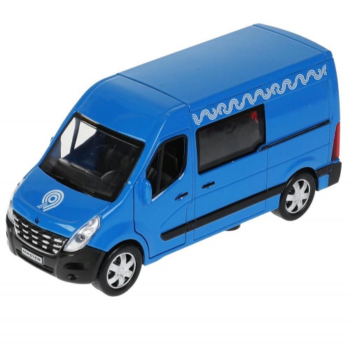 Технопарк. Микроавтобус "Renault master " 14 см, металл двери, инерц, синий, арт.MASTER-14MOS-BU фото 2