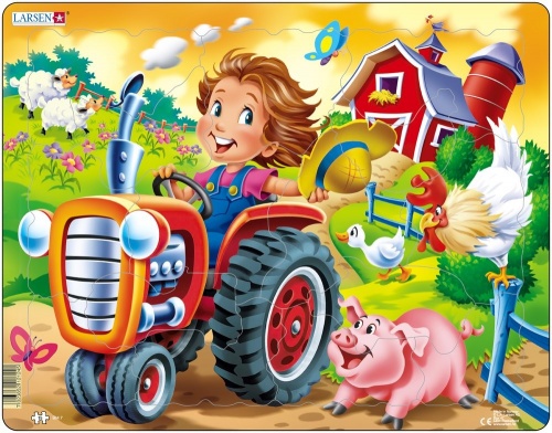 Пазл Larsen "Дети на ферме, трактор", 15 деталей фото 2