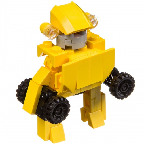Мини-конструктор в жёлт.яйце, 2в1- робот-машина , 51 дет., BONDIBON, PVC  17?14,5?6 см фото 4