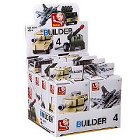 Набор пласт. конструкторов SLUBAN, Builder D/B 8 шт., ВОХ, воен. тех. 4 вида, арт. M38-B0596.