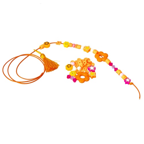 Набор для творчества BONDIBON. Мозаика-плетение из бусин. БРАСЛЕТЫ «Апельсиновый оранжевый» фото 6