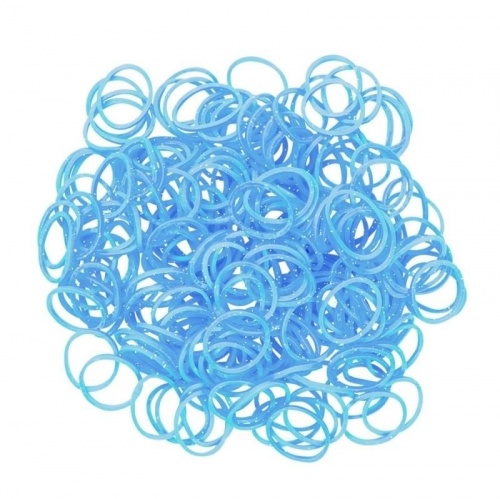 Резиночки для плетения браслетов RAINBOW LOOM Блестящий голубой фото 3