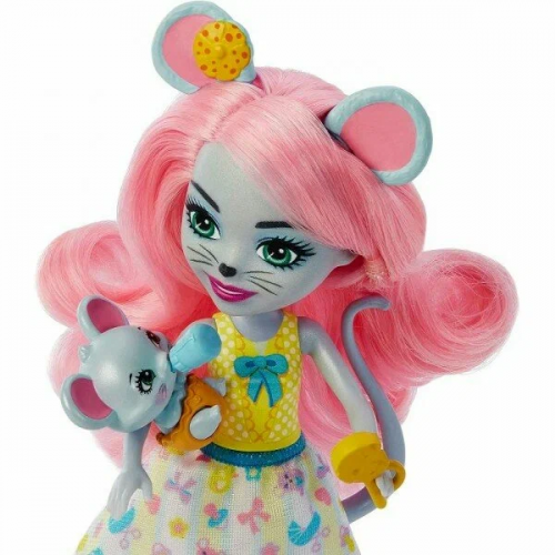 Mattel. Кукла "Enchantimals Mauria Mouse Squeaker Family" (Маурия Маус коляска с мышками) арт.HKR57 фото 3