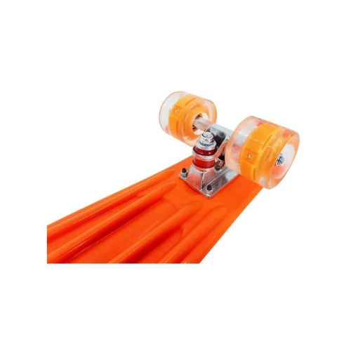 Скейт Оранжевый со светящимися колесами фото 3