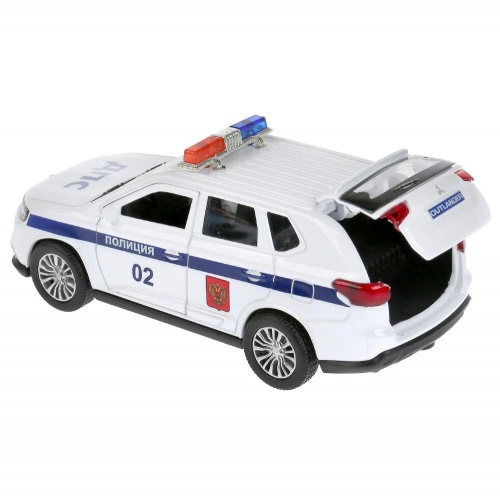 Технопарк. Модель "Mitsubishi Outlander" Полиция арт.OUTLANDER-12POL-WH 12см, откр дв, инерц.белый фото 4