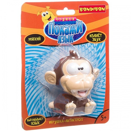 Чудики Bondibon детская игрушка-антистресс «ПОКАЖИ ЯЗЫК» обезьяна, BLISTER CARD 12x6х16 см фото 2