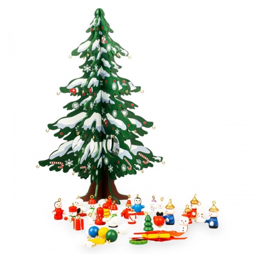 Новогодний набор BONDIBON. Деревянная ёлочка 3D с игрушками, высота 28.5см фото 8
