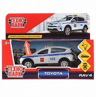 Технопарк. Модель "Toyota Rav4" Полиция арт.RAV4-P-SL 12см, св-зв, откр дв, багаж.