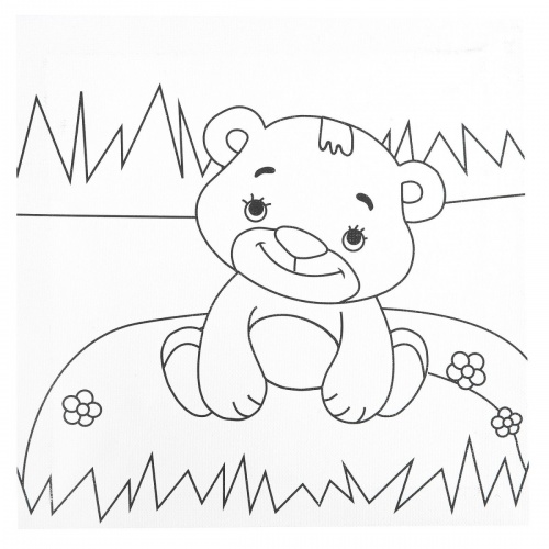 Набор для рисования Bondibon, Медведь (холст 25x25см на рамке,акр.краски,кисть,палитра) фото 4