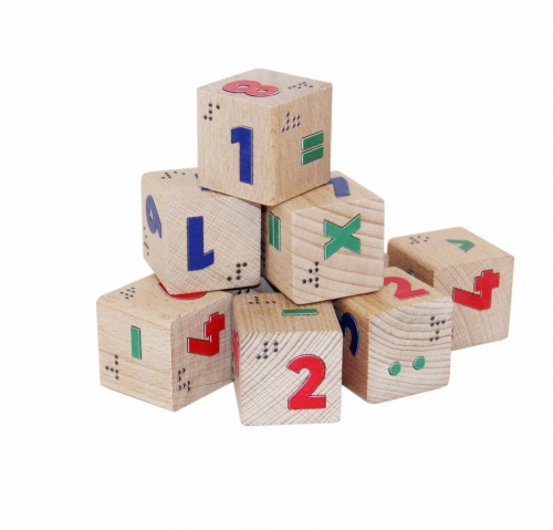 Кубики КРАСНОКАМСКАЯ ИГРУШКА КУБ-17 Цифры со шрифтом Брайля фото 2