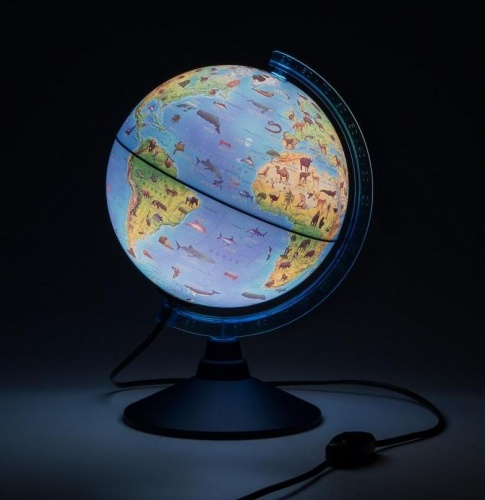 Интерактивный глобус GLOBEN INT12500306 зоогеографический детский с подсветкой 250 мм с очками VR фото 2