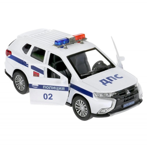 Технопарк. Модель "Mitsubishi Outlander" Полиция арт.OUTLANDER-12POL-WH 12см, откр дв, инерц.белый фото 5