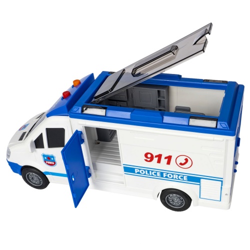 Многофункциональная инерционная машинка Bondibon «ПАРК ТЕХНИКИ», полиция фургон, BOX фото 6
