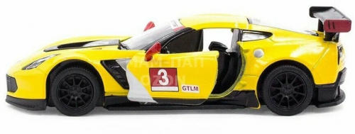 Kinsmart. Модель арт.КТ5397/1 "Corvette C7. R Race Car 2016" 1:36 (желтая) инерц. фото 5
