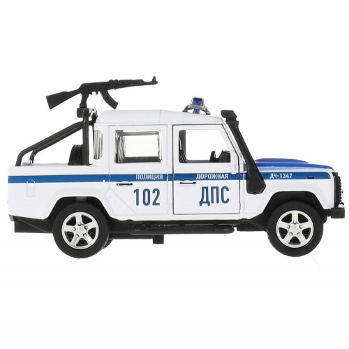 Технопарк. Модель "Land Rover Defender Pickup Полиция" металл. звук 12см арт.DEFPICKUP-12SLPOL-ARMWH фото 4