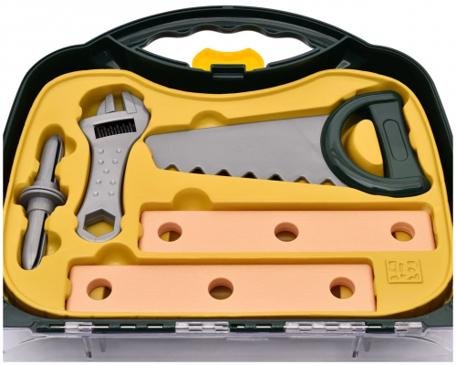 Klein Bosch. 8416 Набор инструментов с дрелью в кейсе (дрель,молоток,ножовка,ключ,болты,насадка) фото 3