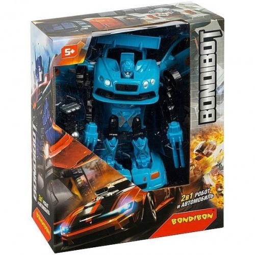 Трансформер 2в1 BONDIBOT робот и автомобиль, Bondibon BOX 22,5x27,5х10 см, цвет синий, арт.HF7177A фото 2