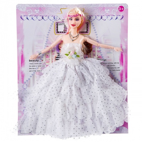 Кукла в белом платье с оборками, РАС 29 см, арт.726A1. фото 2