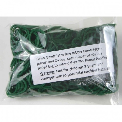 Резиночки для плетения браслетов RAINBOW LOOM, темно-зеленые фото 5