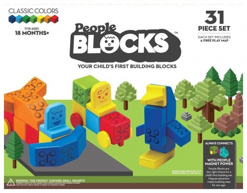 Набор кубиков People Blocks, 31 штука и игровой коврик фото 2