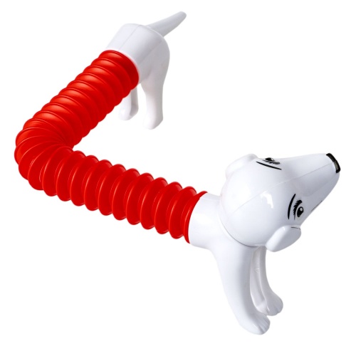Игрушка-антистресс собачка трубочка Bondibon, Blister, бело-красная фото 5