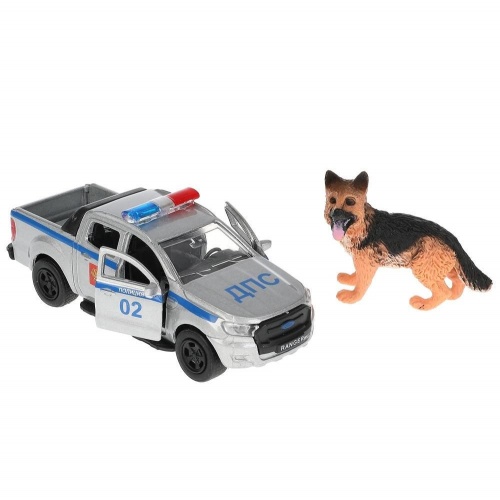 Технопарк. "Ford Ranger" Пикап 12 см+собака 4,5 см, дв., баг.инерц арт.SB-18-09-FR-P+DOG-WB фото 5