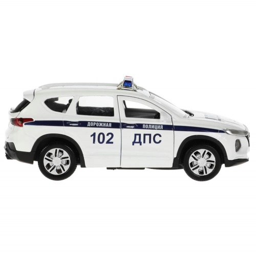 Технопарк. Модель "Hyundai Santafe. Полиция" 12см, метал свет-звук двер,баг,арт.SANTAFE2-12SLPOL-WH фото 3