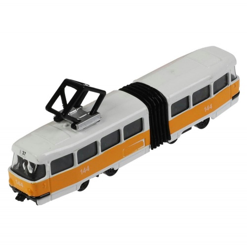 Технопарк. Трамвай с резинкой металл 12 см, в ассорт, дисплей, кор арт.TRAMNEWOLD-12DISP24-MIX фото 5