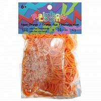 Резиночки для плетения браслетов RAINBOW LOOM, неоново-оранжевые