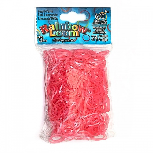 Резиночки для плетения браслетов RAINBOW LOOM, коллекция Перламутр - розовый лимонад