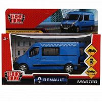 Технопарк. Микроавтобус "Renault master " 14 см, металл двери, инерц, синий, арт.MASTER-14MOS-BU