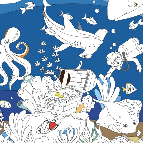 Раскраска-плакат ГЕОДОМ 3323 Подводный мир, большая фото 4