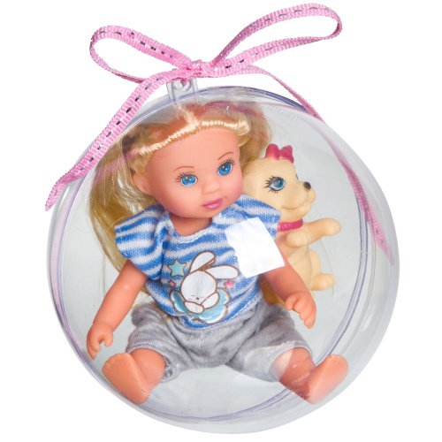 Набор игровой Bondibon, куколка OLY 13 см с  собачкой в прозрачном шаре d=11СМ, арт. 8215. фото 2