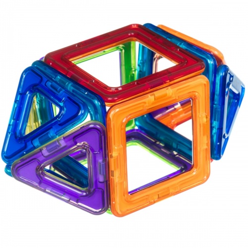Магнитный конструктор МАГНИТОФОРМЫ Bondibon, набор 14 дет. (6 квадратов, 8 треугольников), ВОХ 21х22, арт. ВВ4401 фото 4