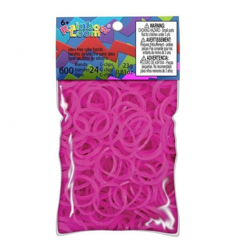 Резиночки для плетения браслетов RAINBOW LOOM, гелевые красно-фиолетовые фото 2