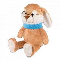 Мягкая игрушка MAXITOYS LUXURY MT-MRT02226-5-25 Кролик Эдик в шарфе и в очках 25 см