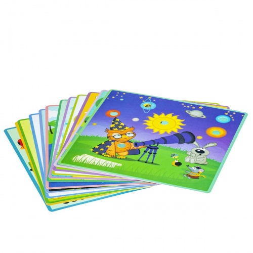 Мозаика для малышей из дерева Bondibon, 12 картинок-шаблонов, 25 фишек, BOX фото 6