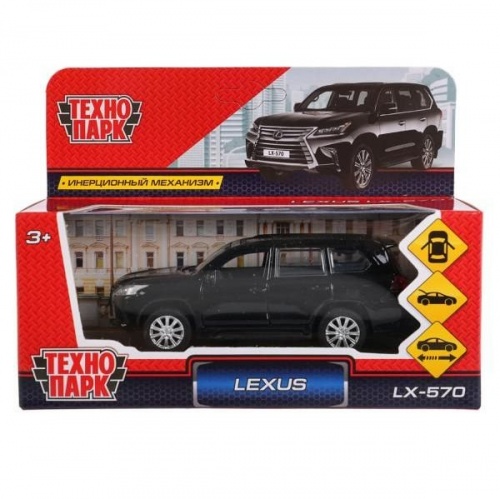 Технопарк. "Lexus LX-570" 12 см, двери, багаж, инерц, черный, кор. арт.LX570-BK фото 2