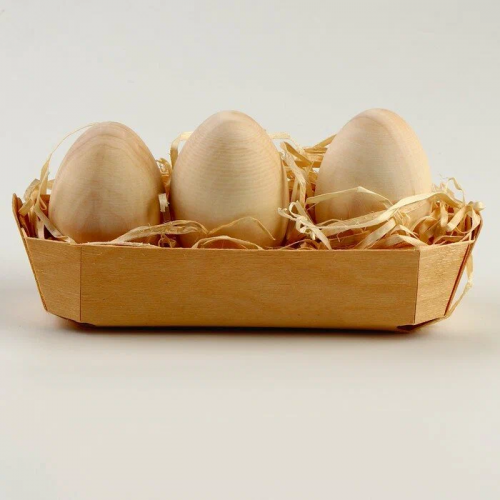 Яйца (3 шт.) под роспись в корзиночке (РНИ) арт.8009 фото 4