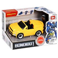 Трансформер 2в1 BONDIBOT Bondibon робот-автомобиль с отвёрткой, жёлтый кабриолет, BOX 21x10х13 см, а