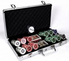 "Ultimate silver 300", Профессиональный набор для игры в покер.300 фишек по 11.5 грамм. 2 колоды карт.