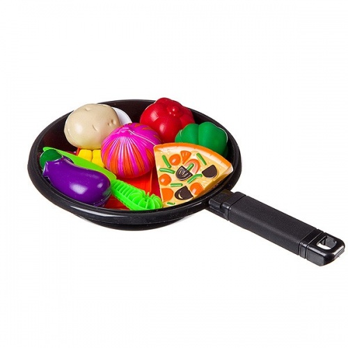 Набор продуктов со сковородкой и фартуком, "Моей Малышке", в наборе овощи в нарезку, доска, нож; в с, арт. Д87111 фото 2