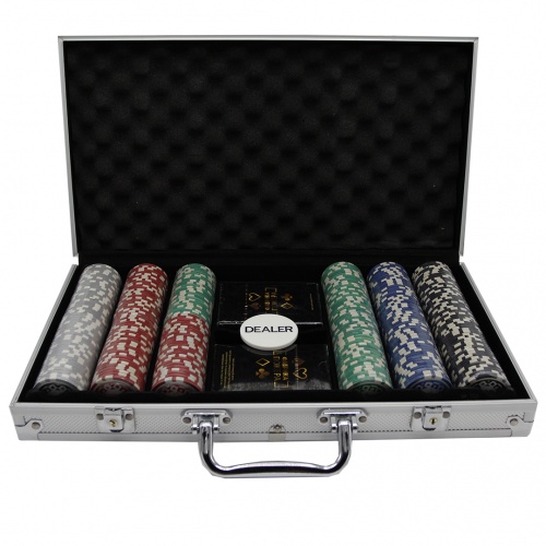 Фабрика Покера: Набор из 300 фишек для покера с номиналом в кейсе (цвет в ассорт.) арт.CPPS300 фото 4