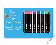 Набор пастельных карандашей Djeco, 12 классических цветов
