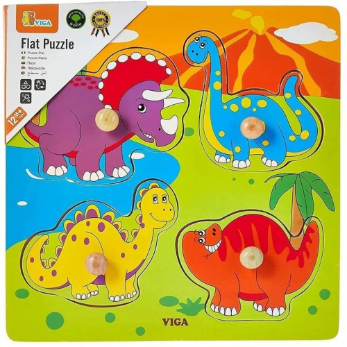 VIGA. 59565 Пазл для малышей "Динозавры"4 детали,в пленке фото 6